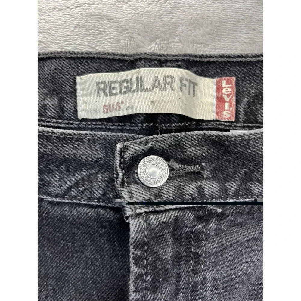 Vintage Levis 505 Jeans Mens 36x30 Black Straight Regular Fit Y2K